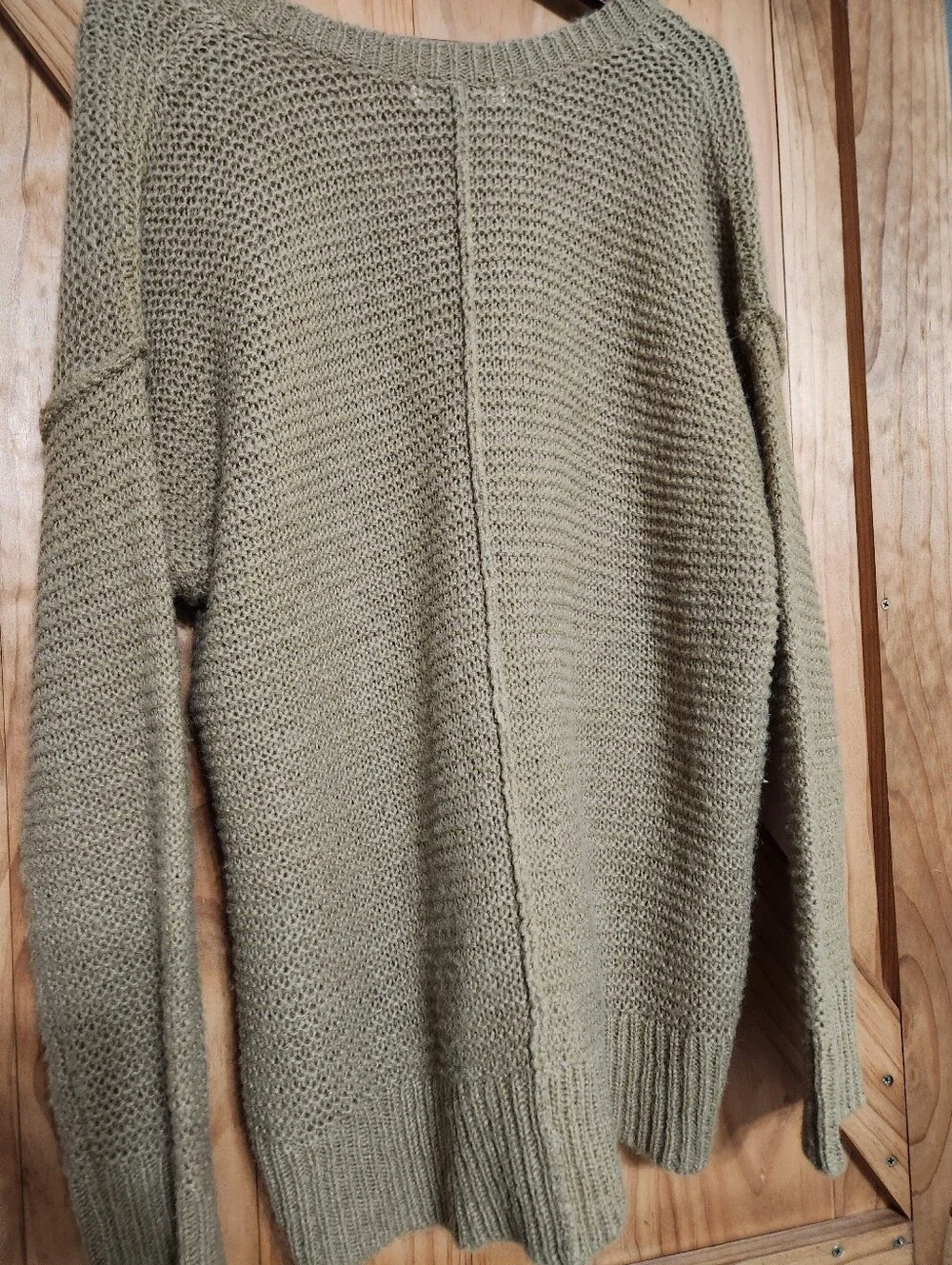 Michael Kors Wool Blend Chunky Knit V Neck Sweater Oversized Cottage Core Fall